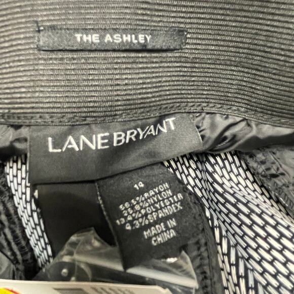 Lane Bryant NEW Black Dotted Pants Size 14 Elastic Waist Cropped Office Career - Picture 2 of 5